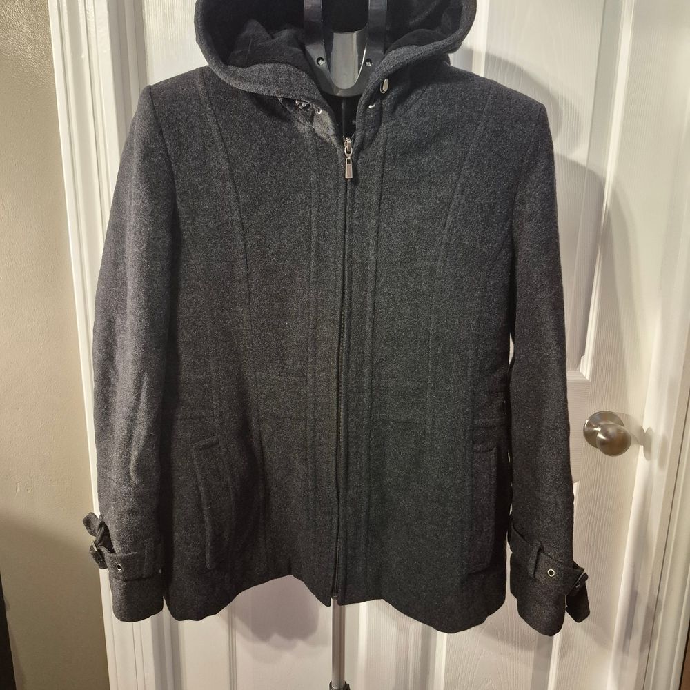 St. John's Bay Women's Large Gray Hooded Jacket